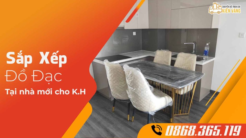 Sắp xếp lại đồ đạc đúng theo yêu cầu của khách hàng